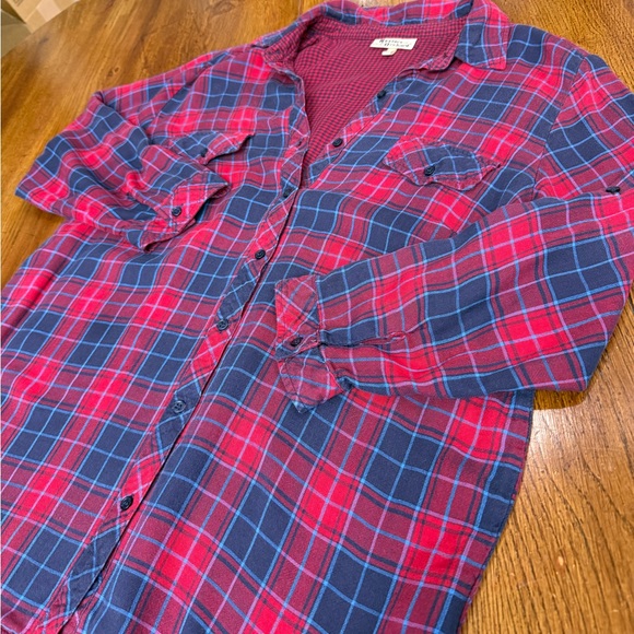 Hester & Orchard Red Navy Plaid Button Front Shirt Size Medium EUC - Picture 12 of 12